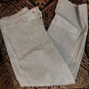 Windsor sequin, high waisted, mom/straight leg jeans